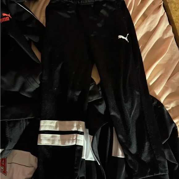 Puma Black and White Tracksuit with Red Logo - Picture 3 of 5